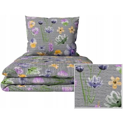 Inny producent Pościel z Kory 160x200 + 1x70x80 KOMPLET PREMIUM : Polne kwiaty na szarym Inny producent Pościel z Kory 160x200 + 1x70x80 KOMPLET PREMIUM : Polne kwiaty na szarym