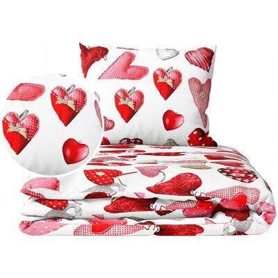 Inny producent Pościel z Kory 160x200 + 2x70x80 Bawełna 100% Bielawa - WALENTYNKI BIAŁE Inny producent Pościel z Kory 160x200 + 2x70x80 Bawełna 100% Bielawa - WALENTYNKI BIAŁE