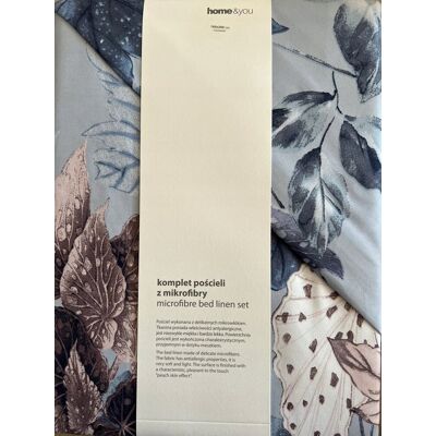 Pościel z mikrofibry 200x220 w roślinny wzór kwiaty liście Home&You; Geada Pościel z mikrofibry 200x220 w roślinny wzór kwiaty liście Home&You; Geada