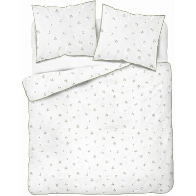 Detexpol Pościel z perkalu 160x200 biała w drobne beżowe kwiatki - 5897 A - Soft Garden Detexpol Pościel z perkalu 160x200 biała w drobne beżowe kwiatki - 5897 A - Soft Garden