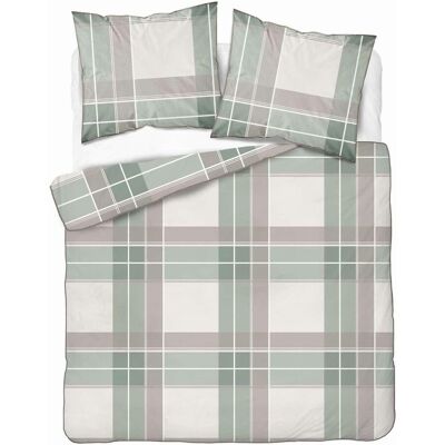 Detexpol Pościel z perkalu 160x200 zielono-beżowa w kratę - 5903 A - Soft Garden Detexpol Pościel z perkalu 160x200 zielono-beżowa w kratę - 5903 A - Soft Garden