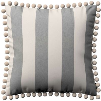 Dekoria Poszewka Wera na poduszkę, biało-szare pionowe pasy (5,5cm), 45 × 45 cm, Quadro Dekoria Poszewka Wera na poduszkę, biało-szare pionowe pasy (5,5cm), 45 × 45 cm, Quadro