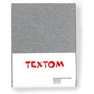 Textom PRZEŚCIERADŁO 160x200+30cm Z GUMKĄ JERSEY 100% BAWEŁNA DUŻA ZAKŁADKA SZARE Textom PRZEŚCIERADŁO 160x200+30cm Z GUMKĄ JERSEY 100% BAWEŁNA DUŻA ZAKŁADKA SZARE