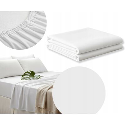Inny producent Prześcieradło 200x200 Białe JERSEY z gumką 200x200 MATERACYK POLSKIE Inny producent Prześcieradło 200x200 Białe JERSEY z gumką 200x200 MATERACYK POLSKIE