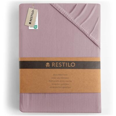 FLHF SA Prześcieradło AMBER kolor liliowy styl klasyczny materiał jersey 200-220x200 RESTILO FLHF SA Prześcieradło AMBER kolor liliowy styl klasyczny materiał jersey 200-220x200 RESTILO