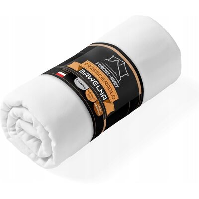 Inny producent Prześcieradło bawełniane z gumką 140x200 CERTYFIKAT - Biały Inny producent Prześcieradło bawełniane z gumką 140x200 CERTYFIKAT - Biały