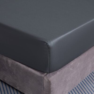 COTTON MARKET Prześcieradło Bawełniane Z Gumką 160x200+25 Ciemno Szare COTTON MARKET Prześcieradło Bawełniane Z Gumką 160x200+25 Ciemno Szare