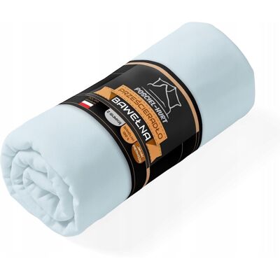 Inny producent Prześcieradło bawełniane z gumką 90x200 CERTYFIKAT - Pudrowy Niebieski Inny producent Prześcieradło bawełniane z gumką 90x200 CERTYFIKAT - Pudrowy Niebieski