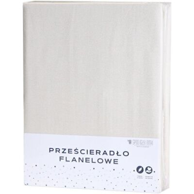 Prześcieradło flanelowe bez gumki 180x200 cm beżowe jasne Spod Igły i Nitki Prześcieradło flanelowe bez gumki 180x200 cm beżowe jasne Spod Igły i Nitki