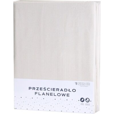 Prześcieradło flanelowe bez gumki 220x240 cm jasnobeżowe Spod Igły i Nitki Prześcieradło flanelowe bez gumki 220x240 cm jasnobeżowe Spod Igły i Nitki
