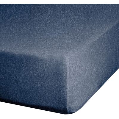 Eurofirany Prześcieradło z gumką bawełniane frotte D91 160x200 wysokość 20 cm granat Eurofirany Prześcieradło z gumką bawełniane frotte D91 160x200 wysokość 20 cm granat