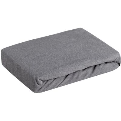 Eurofirany Prześcieradło Bawełniane Gładkie Frotte D91 z Gumką 180x200 Stal Eurofirany Prześcieradło Bawełniane Gładkie Frotte D91 z Gumką 180x200 Stal