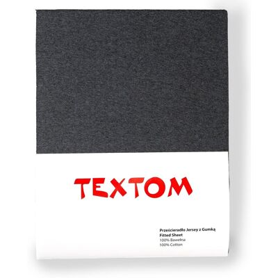 Textom PRZEŚCIERADŁO JERSEY 160x200 BAWEŁNA GRUBE DUŻA ZAKŁADKA 30cm CIEMNE Textom PRZEŚCIERADŁO JERSEY 160x200 BAWEŁNA GRUBE DUŻA ZAKŁADKA 30cm CIEMNE