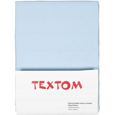 Textom Prześcieradło JERSEY 160x200 BAWEŁNA na WYSOKI MATERAC PREMIUM NIEBIESKIE Textom Prześcieradło JERSEY 160x200 BAWEŁNA na WYSOKI MATERAC PREMIUM NIEBIESKIE
