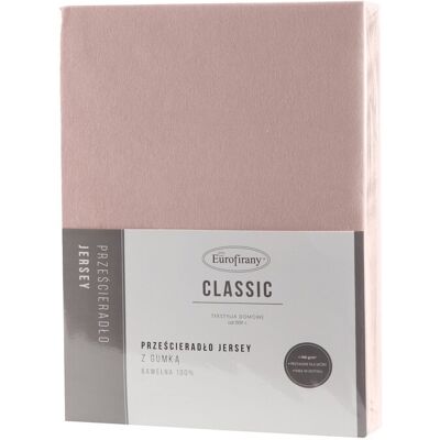 Eurofirany Prześcieradło jersey 3 z gumką 90x200 pudrowe różowe na wysoki materac 25 cm 140 g/m2 Eurofirany Prześcieradło jersey 3 z gumką 90x200 pudrowe różowe na wysoki materac 25 cm 140 g/m2