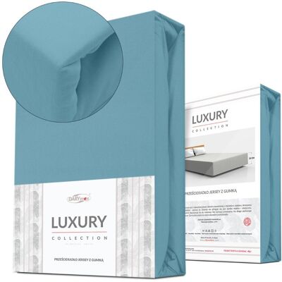 Darymex Prześcieradło Jersey Elastan 180x200 Z Gumką Niebieskie Na Wysoki Materac 25 Cm Luxury Darymex Prześcieradło Jersey Elastan 180x200 Z Gumką Niebieskie Na Wysoki Materac 25 Cm Luxury