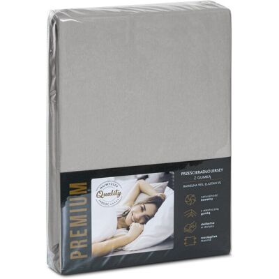 Eurofirany Prześcieradło JERSEY4 140x200 gumka bawełniane jednolite wys.30 cm srebrny Eurofirany Prześcieradło JERSEY4 140x200 gumka bawełniane jednolite wys.30 cm srebrny