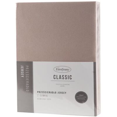 Eurofirany - PRE/JERSEY3/BEIGE - 90x200x25 cm - Prześcieradło z gumką Eurofirany - PRE/JERSEY3/BEIGE - 90x200x25 cm - Prześcieradło z gumką