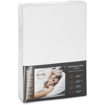 Eurofirany Prześcieradło jersey z gumką 90x200 kremowe na wysoki materac 25 cm 190 g/m2 Eurofirany Prześcieradło jersey z gumką 90x200 kremowe na wysoki materac 25 cm 190 g/m2