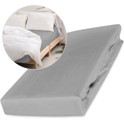 DARYMEX - Satynowa bawełna - ash - 140x200 cm - Fitted sheet DARYMEX - Satynowa bawełna - ash - 140x200 cm - Fitted sheet