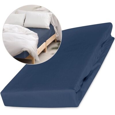 DARYMEX - Satina 110 - 160x200 - Granatowy - Fitted sheet DARYMEX - Satina 110 - 160x200 - Granatowy - Fitted sheet