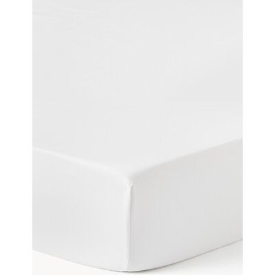 Prześcieradło Westwing Comfort bawełniane białe z gumką 180 x 200 Prześcieradło Westwing Comfort bawełniane białe z gumką 180 x 200