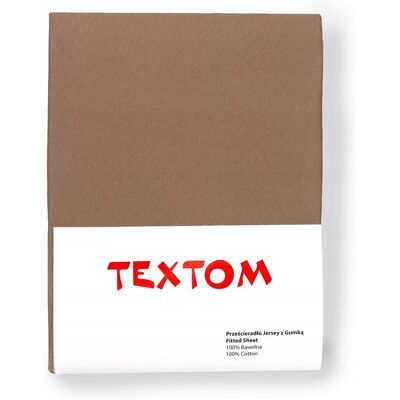 Textom PRZEŚCIERADŁO Z GUMKĄ 160x200 BAWEŁNIANE NA WYSOKI MATERAC PREMIUM KARMEL Textom PRZEŚCIERADŁO Z GUMKĄ 160x200 BAWEŁNIANE NA WYSOKI MATERAC PREMIUM KARMEL