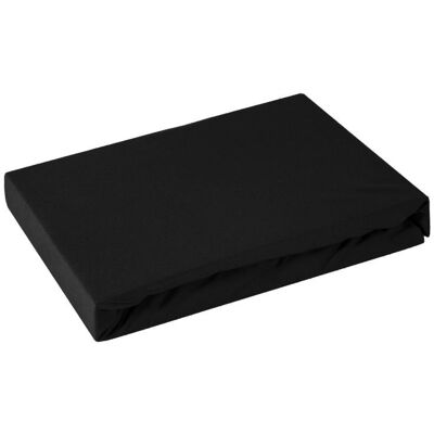 Prześcieradło z gumką, EUROFIRANY, 140 g/m2, 120x200 cm, czarny Prześcieradło z gumką, EUROFIRANY, 140 g/m2, 120x200 cm, czarny