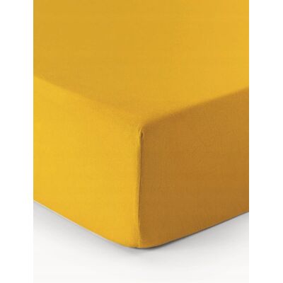 Westwing Collection Prześcieradło z gumką flanela 200 x 200 x 25cm musztardowe Westwing Collection Prześcieradło z gumką flanela 200 x 200 x 25cm musztardowe