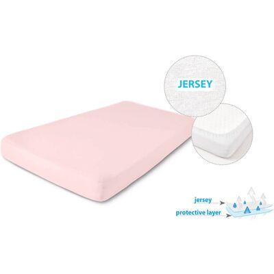 Matex Pudrowe Prześcieradło Nieprzemakalne Jersey Z Gumką 90x200 Matex Pudrowe Prześcieradło Nieprzemakalne Jersey Z Gumką 90x200