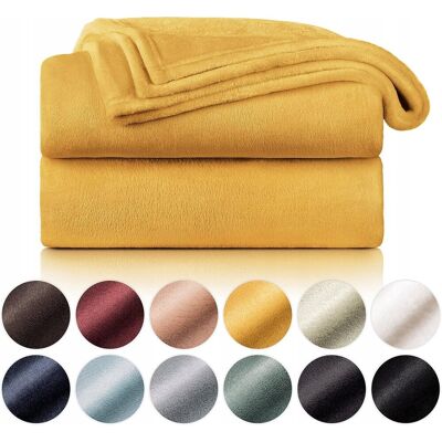 Inny producent PUSZYSTY KOC Z MIKROFIBRY 150X200 CM MIĘKKI I CIEPŁY KOC NA KANAPĘ ŻÓŁTY Inny producent PUSZYSTY KOC Z MIKROFIBRY 150X200 CM MIĘKKI I CIEPŁY KOC NA KANAPĘ ŻÓŁTY
