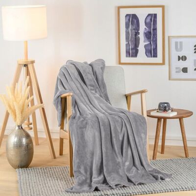 Inny producent PUSZYSTY KOC Z MIKROFIBRY 270X230 CM MIĘKKI I CIEPŁY KOC NA KANAPĘ SZARY Inny producent PUSZYSTY KOC Z MIKROFIBRY 270X230 CM MIĘKKI I CIEPŁY KOC NA KANAPĘ SZARY