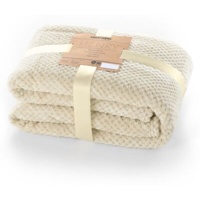 DecoKing RESTILO koc HENRY kolor beżowy tłoczony żakardowo styl nowoczesny 170x210 DecoKing RESTILO koc HENRY kolor beżowy tłoczony żakardowo styl nowoczesny 170x210
