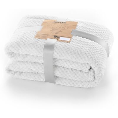 DecoKing RESTILO koc HENRY kolor biały tłoczony żakardowo styl nowoczesny 170x210 DecoKing RESTILO koc HENRY kolor biały tłoczony żakardowo styl nowoczesny 170x210