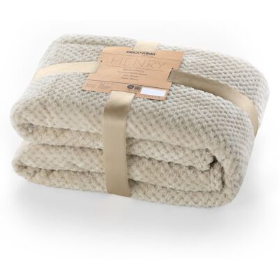 DecoKing Restilo Koc Henry Kolor Cappuccino Tłoczony Żakardowo Styl Nowoczesny 170x210 DecoKing Restilo Koc Henry Kolor Cappuccino Tłoczony Żakardowo Styl Nowoczesny 170x210