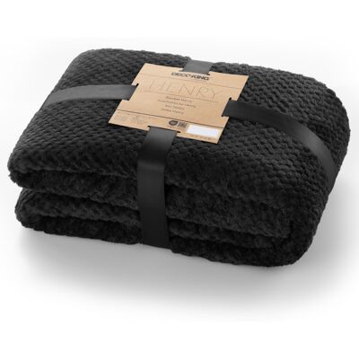 DecoKing RESTILO koc HENRY kolor czarny tłoczony żakardowo styl nowoczesny 220x240 DecoKing RESTILO koc HENRY kolor czarny tłoczony żakardowo styl nowoczesny 220x240