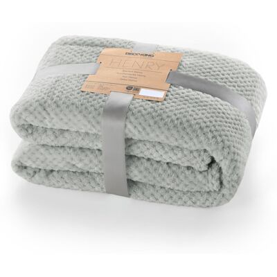 DecoKing RESTILO koc HENRY kolor szary tłoczony żakardowo styl nowoczesny 170x210 DecoKing RESTILO koc HENRY kolor szary tłoczony żakardowo styl nowoczesny 170x210