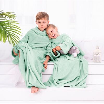 RESTILO koc Lazykids Miętowy Gładki Klasyczny 90x105 DecoKing RESTILO koc Lazykids Miętowy Gładki Klasyczny 90x105 DecoKing