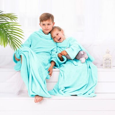 AmeliaHome RESTILO koc Lazykids Turkusowy Gładki Klasyczny 90x105 DecoKing AmeliaHome RESTILO koc Lazykids Turkusowy Gładki Klasyczny 90x105 DecoKing
