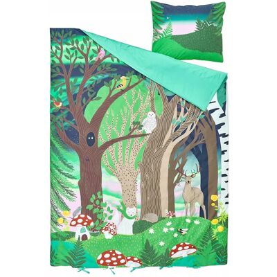 Ikea Skogsduva Poszwa Na Kołdrę I Poszewka,Wielobarwny/wzór Las,150x200/50x60 Cm Ikea Skogsduva Poszwa Na Kołdrę I Poszewka,Wielobarwny/wzór Las,150x200/50x60 Cm