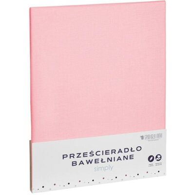 Prześcieradło bawełniane 220x240 cm pudrowe jednobarwne Simply Spod Igły i Nitki Prześcieradło bawełniane 220x240 cm pudrowe jednobarwne Simply Spod Igły i Nitki