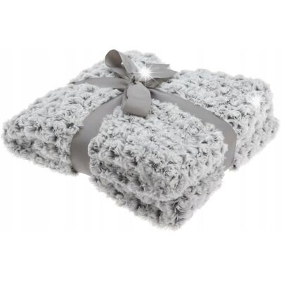 Inny producent SZARY PUSZYSTY Koc NARZUTA Rose Grey 180x130 cm Inny producent SZARY PUSZYSTY Koc NARZUTA Rose Grey 180x130 cm