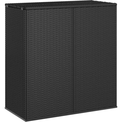 The Living Store Skrzynia na poduszki ogrodowe rattan PE 100x49x103 -5 cm - czarna - Skrzynia Na Poduszki The Living Store Skrzynia na poduszki ogrodowe rattan PE 100x49x103 -5 cm - czarna - Skrzynia Na Poduszki