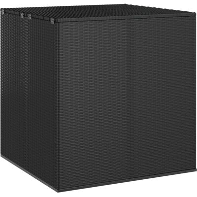 The Living Store Skrzynia na poduszki ogrodowe rattan PE 100x97 -5x104 cm - czarna - Skrzynia Na Poduszki The Living Store Skrzynia na poduszki ogrodowe rattan PE 100x97 -5x104 cm - czarna - Skrzynia Na Poduszki