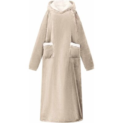 vidaXL Bluza-koc Beżowy 130 x 82 cm Fleece i Flanela vidaXL Bluza-koc Beżowy 130 x 82 cm Fleece i Flanela