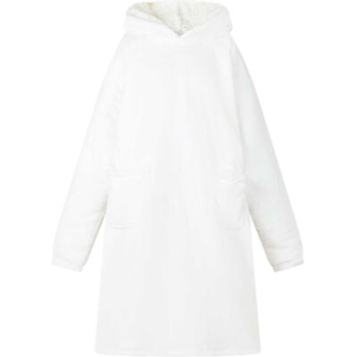 vidaXL Bluza-koc Biały 112 x 94 cm Fleece i Flanela vidaXL Bluza-koc Biały 112 x 94 cm Fleece i Flanela