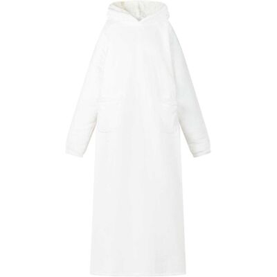 vidaXL Bluza-koc Biały 150 x 87 cm Fleece i Flanela vidaXL Bluza-koc Biały 150 x 87 cm Fleece i Flanela