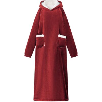 vidaXL Bluza-koc Bordeaux Czerwony 130 x 82 cm Fleece i Flanela vidaXL Bluza-koc Bordeaux Czerwony 130 x 82 cm Fleece i Flanela
