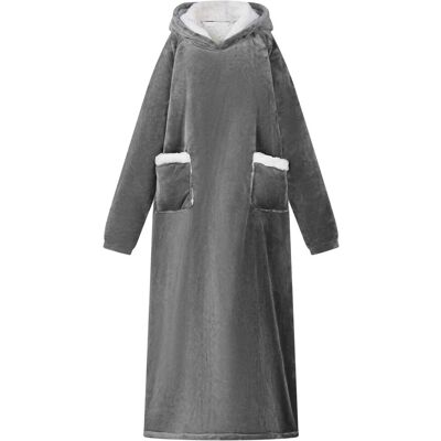 vidaXL Bluza-koc Ciemnoszary xl Fleece i Flanela vidaXL Bluza-koc Ciemnoszary xl Fleece i Flanela