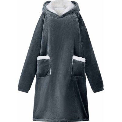 vidaXL Bluza-koc Granatowy 95 x 85 cm Fleece i Flanela vidaXL Bluza-koc Granatowy 95 x 85 cm Fleece i Flanela